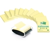 Post-it Z-notes 76x76 mm - 12 blokke + dispenser - gul, recycled
